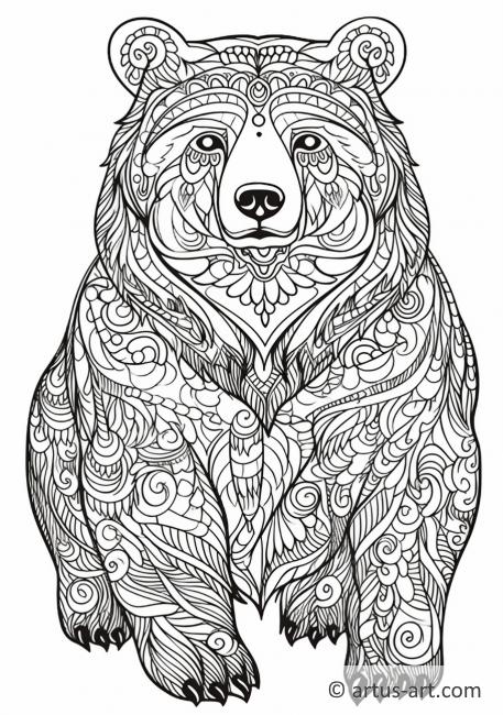 Page de coloriage de l'ours brun